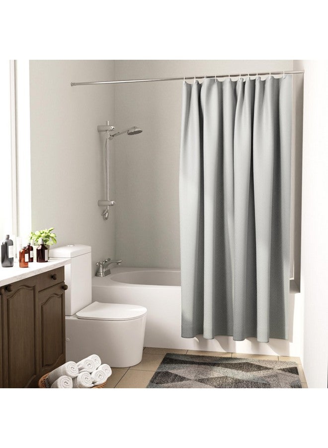 Encasa XO Polyester Shower Curtain Waterproof | Zz Light Grey Bathroom Curtains For Women & Men With 10 Hooks | Easy Installation | Quick-Drying Curtains | (183X213 Cm, Solid, Opaque) - Image 4