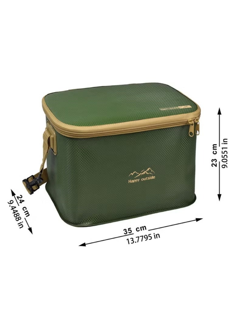 Happy outside 18-20L Thermal Insulated Cooler Bag Tote, Green - Image 3