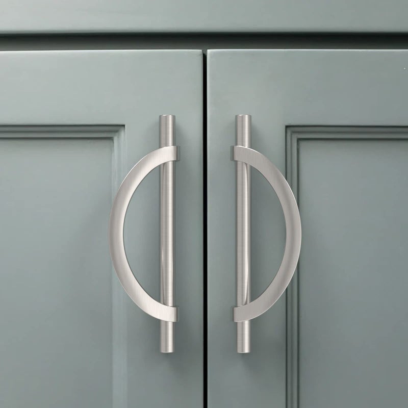 Amerdeco 10 Pack Brushed Satin Nickel Cabinet Pulls 5 Inch(128MM) Hole Centers Kitchen Cabinet Handles Hardware Kitchen Handles for Cabinets Cupboard Handles Drawer Pulls - Image 1