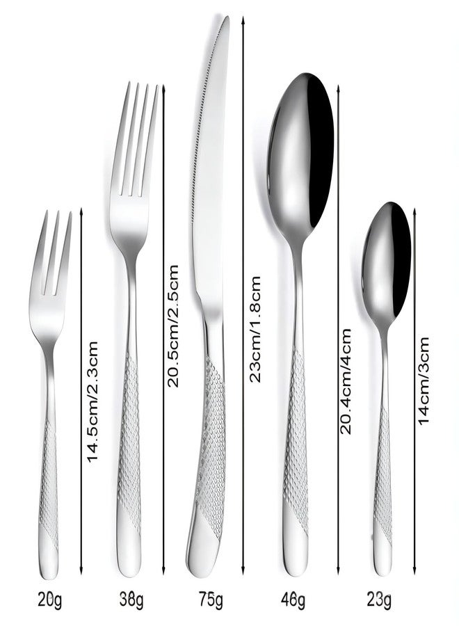 Simois Stainless Steel 15-Piece Flatware Set with Unique Floral Printed Handle | Dishwasher Safe & Cutlery for Home, Restaurant & Gifting (Pack of 15 Silver) - Image 2