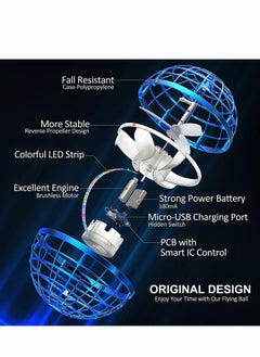 Y&D Flying Ball Toys, Hover Orb, 2022 Magic Controller Mini Drone, Boomerang Spinner 360 Rotating Spinning UFO Safe for Kids Adults  - Image 4