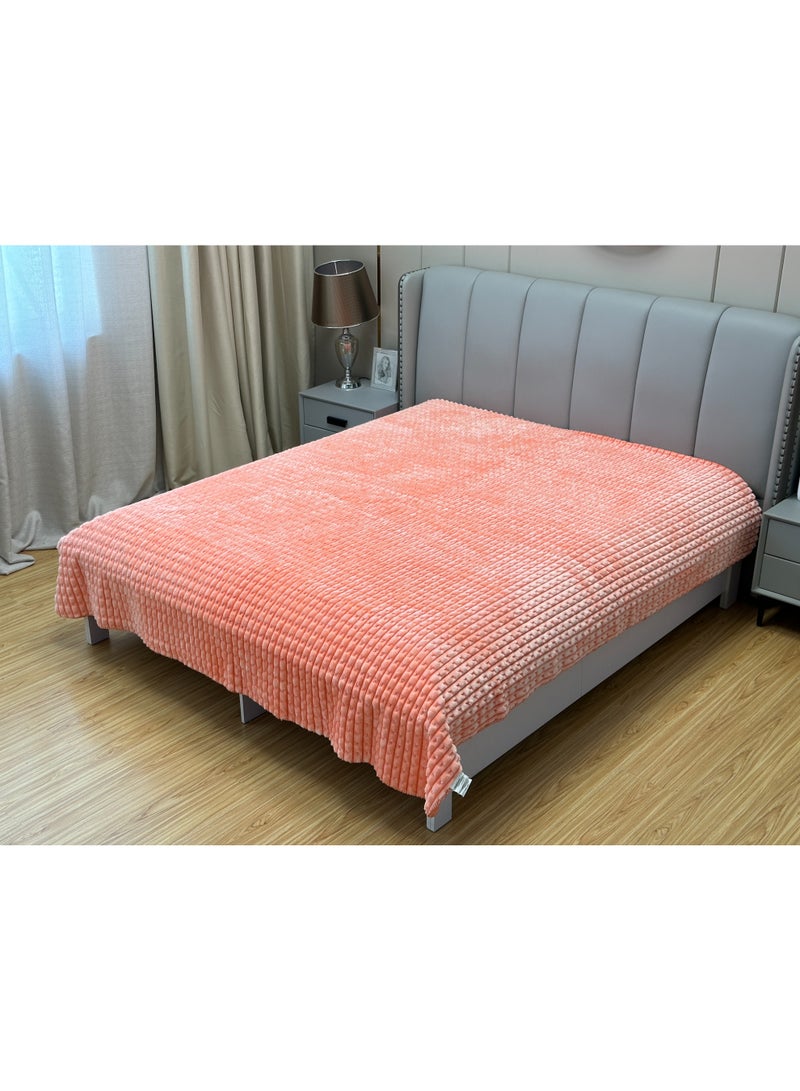 STARGOLD 220x240cm Weighted Comfort Blanket Extra Heavy 1 Ply Winter Throw Blanket Super Soft Embossed Wool Feel Bedding, 10LBS, SG-BLC604