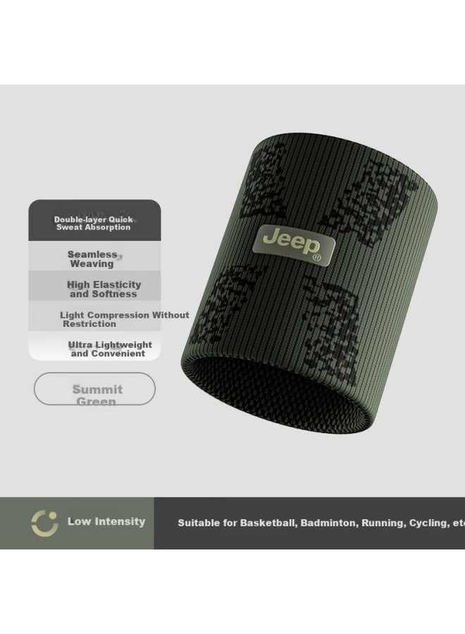 Jeep Sports Wristband Men Fitness Basketball Wrist Support Women Thin Wrist Brace Green One Size - Image 1