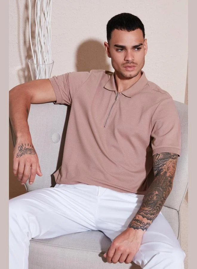 Buratti  Buratti Cotton Regular Fit Zip-Up Polo Collar T-Shirt Men's POLO COLLAR T-SHIRT 5902915 for Men | Best Price UAE