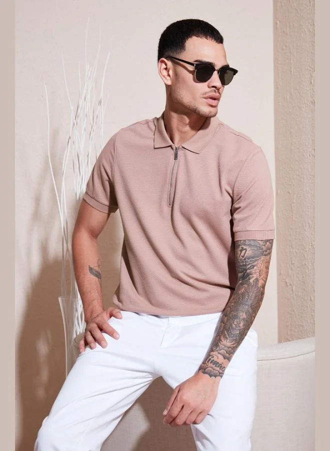 Buratti  Buratti Cotton Regular Fit Zip-Up Polo Collar T-Shirt Men's POLO COLLAR T-SHIRT 5902915 for Men | Best Price UAE