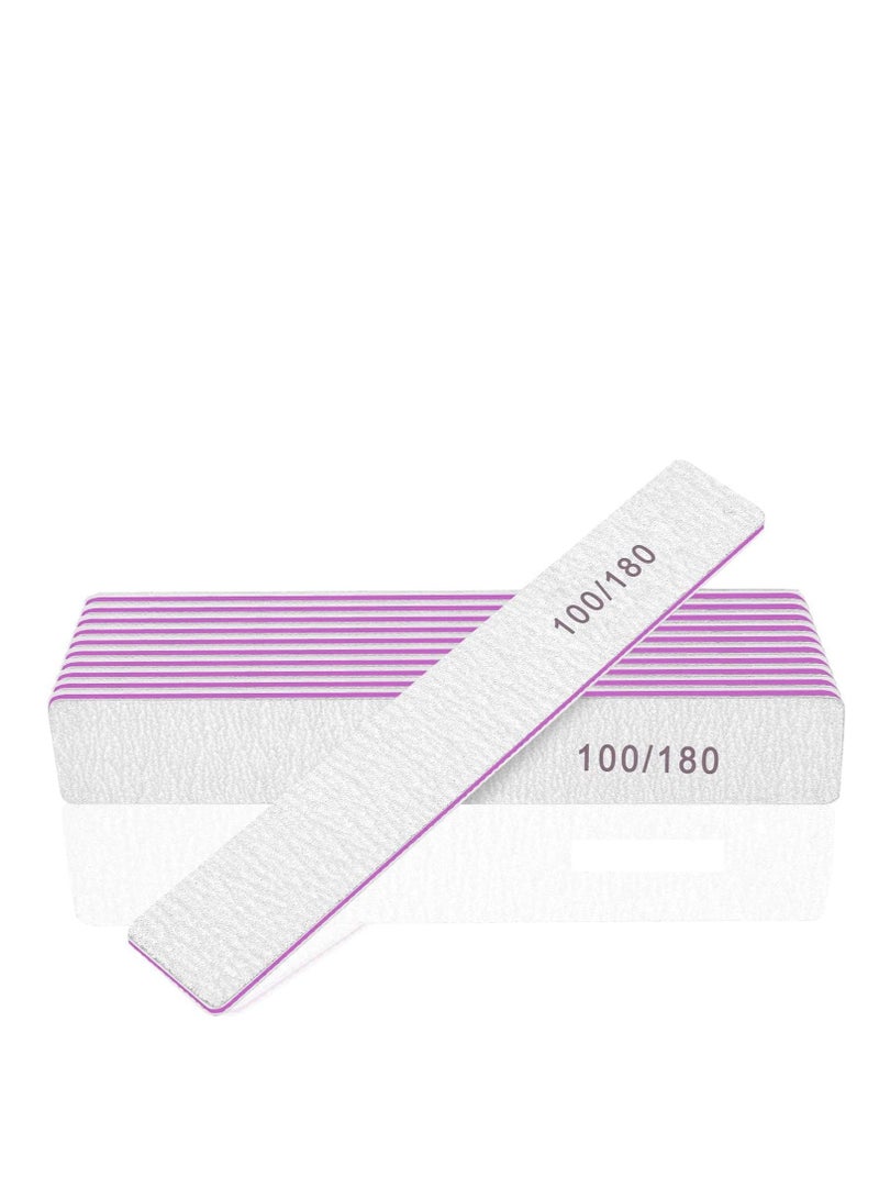 Premify 8pcs Nail File Set, Professional Washable Double-Sided 100/180 Grit Nail Files, Emery Board Manicure Tools For Shining Nails, Shape Your Nails with Smooth Edges  - Image 1