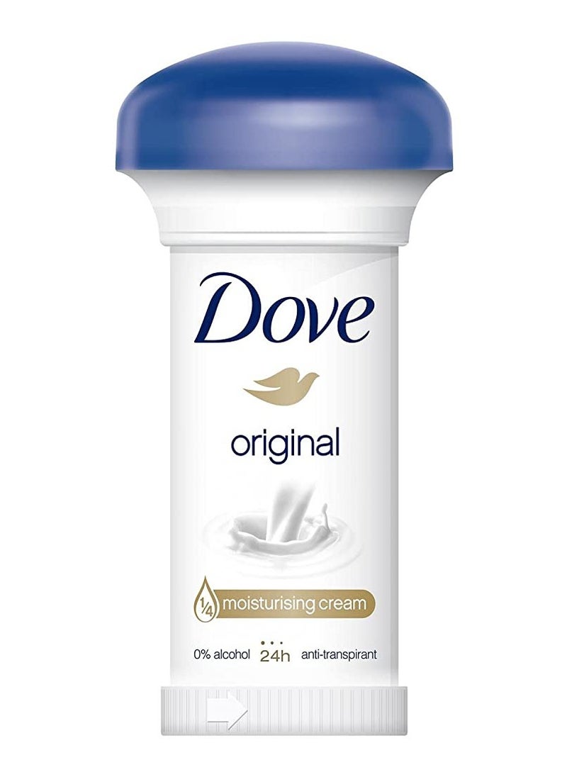 Dove - Original Deodorant Cream 50ml (Pack of 6) - Image 1