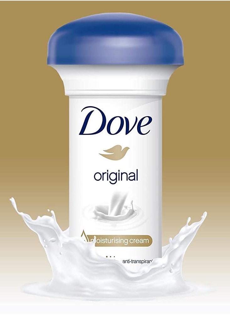 Dove - Original Deodorant Cream 50ml (Pack of 6) - Image 1