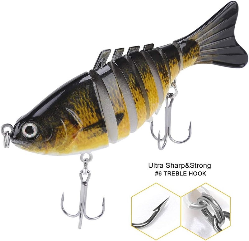 A AKRAF Lifelike Fishing Lures for Bass, Trout, Walleye, Predator Fish - Realistic Multi Jointed Fish Popper Swimbaits - Spinnerbaits Lure Fishing Tackle Kits - Freshwater and Saltwater Crankbaits - 3 Pack - Image 4