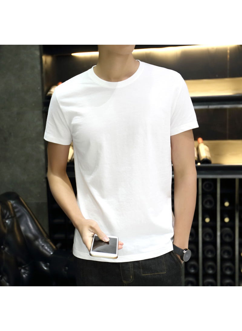 Summer Mens Short Sleeve T-Shirt Round Neck Loose Fit Solid Color Simple Design Customizable Top Layer Base Layer Casual Style Pure White - pzsku/ZA079C219CE51EDAE1F11Z/45/_/1741689888/c4f9aaeb-7e93-4505-8795-278699d40006