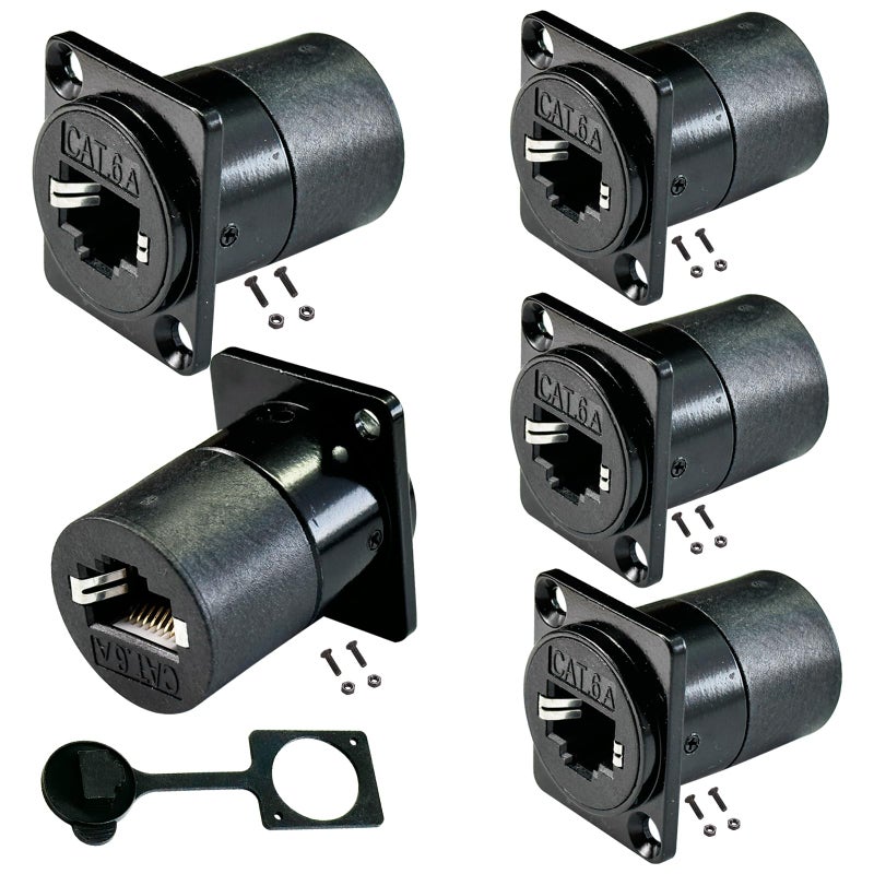 PENGLIN 5PCS DType RJ45 CAT6A Coupler Shielded RJ45 Panel Mount ConnectorEthernet Feed Thru Coupler FemaleFemale Compatible with CAT6ACAT6CAT5ECAT5 - Image 2