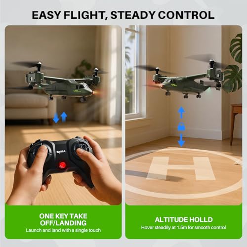 SYMA X550 Military RC Helicopter, 4 Channel Remote Control Helicopter with High & Low Speed, Multiple Stunt Flying, Altitude Hold, Army Model for Display and Collectibles - Image 5