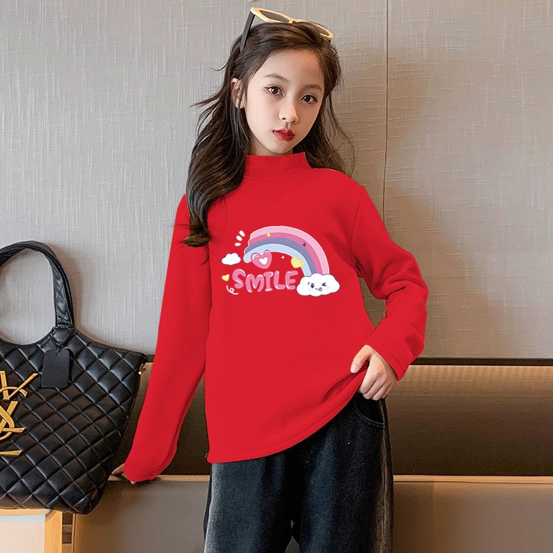Y2414# Children And Girls Cute Printed New Long Sleeve Styline Fashionable Small And Medium-Sized Children'S Boys And Girls Leisure T-Shirt - Image 1