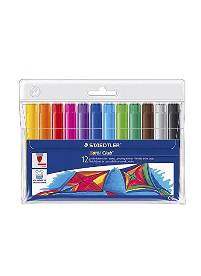 STAEDTLER Marker Noris Club Jumbo Watercolour Pack 12 Multicolour 