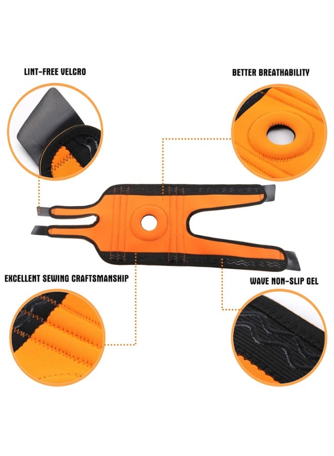 Bukela Knee Brace Black for Men Women, Gel Pads Wrap Around Knee, Side Stabilizers & Elastic Supports, Maximum Pain Support for Arthritis Pain, Meniscus Tear,Injury Recovery,Exercise Training.(Black&Orange) - Image 5