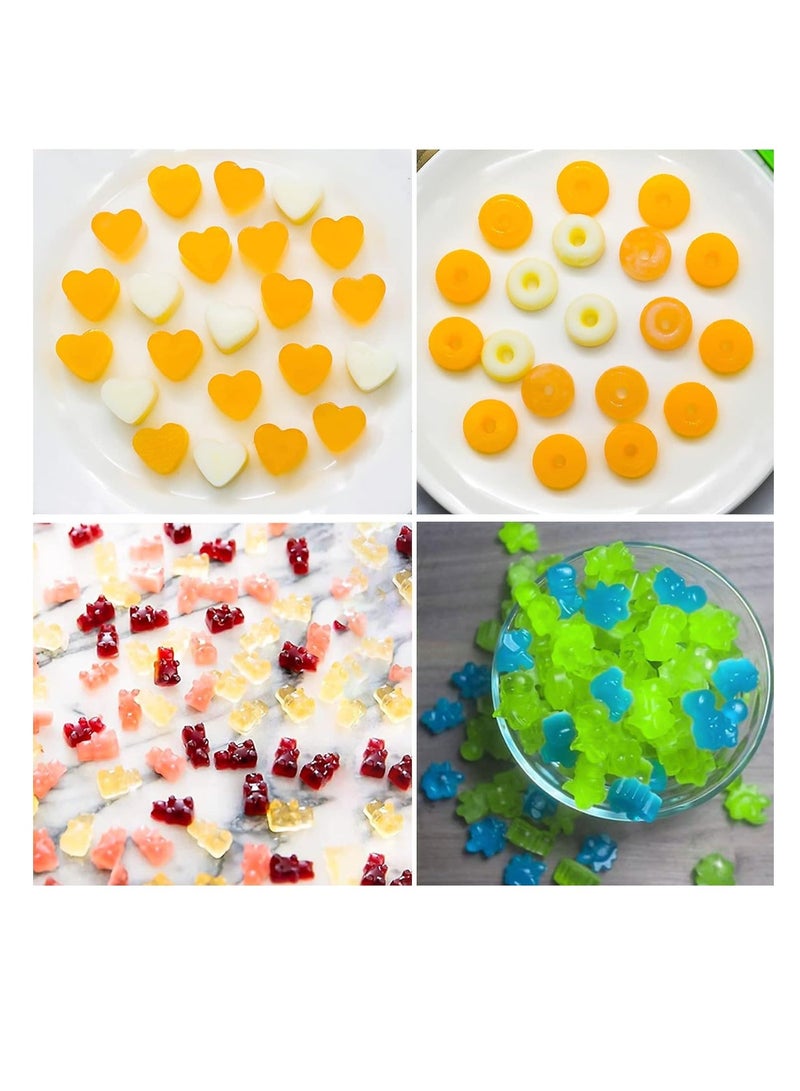 Gummy Bear Candy Molds Silicone, Gummy Molds with 2 Droppers, Non-Stick Silicone Candy Molds Including Mini Dinosaur, Bear Shape, Hearts and Mini Donut, Set of 4 - Image 2
