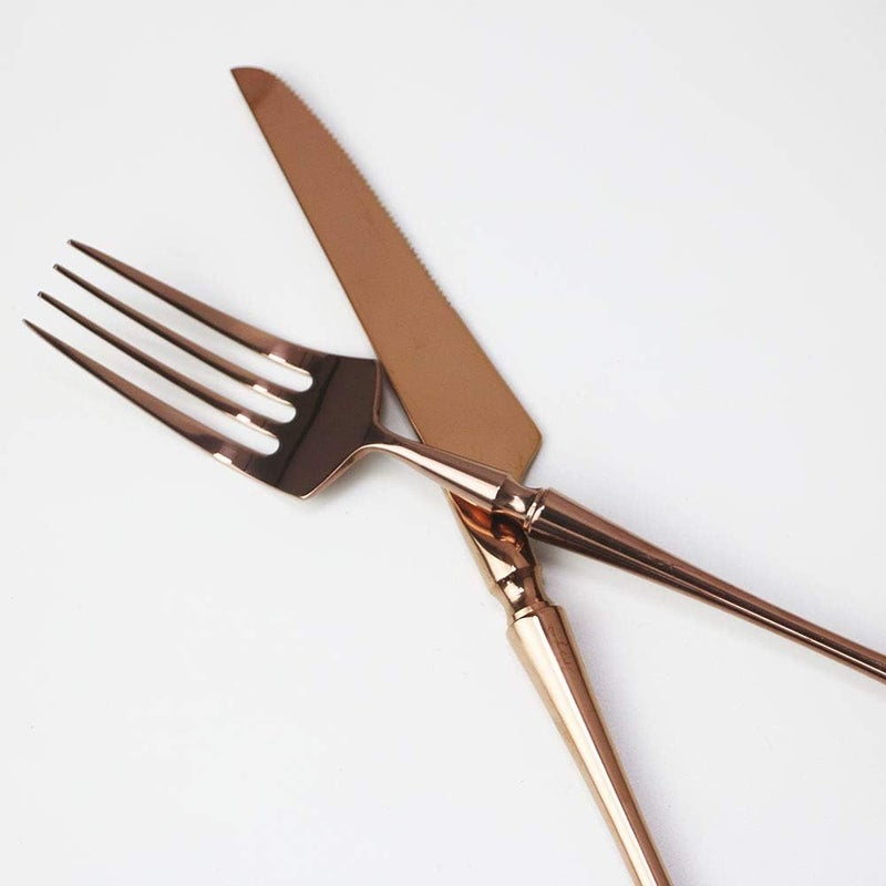 JASHII 20piece 1810 Stainless Steel Rose Gold FlatwareCutleryTableware Set Service for 4 Person Include KnifeForkSpoon Mirror Polished Rose - Image 5