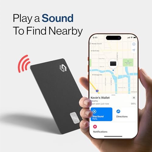 Spotminders. SPOTMINDERS Apple MFi Certified Wallet Tracker PRO for Travel Credit Card Design Works with Apple Find My IP68 Waterproof Rechargeable Tracking Card for Wallet Luggage Passport 0.07in Slim Item Finder - Image 4