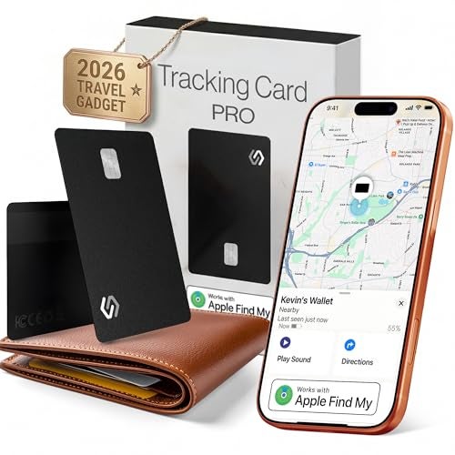 Spotminders. SPOTMINDERS Apple MFi Certified Wallet Tracker PRO for Travel Credit Card Design Works with Apple Find My IP68 Waterproof Rechargeable Tracking Card for Wallet Luggage Passport 0.07in Slim Item Finder - Image 1