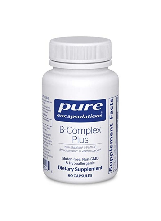 Pure Encapsulations - Bcomplex Plus ; B Vitamins Supplement To Support Red Blood Cell Growth Neurological And Psychological Health Cardiovascular Health And Energy Levels* ; 60 Capsules - Image 1