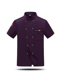 NIBEMINENT Unisex Chef Jacket Short Sleeve Restaurant Waiter Uniform Bakery Kitchen Cook Shirts  - Image 1