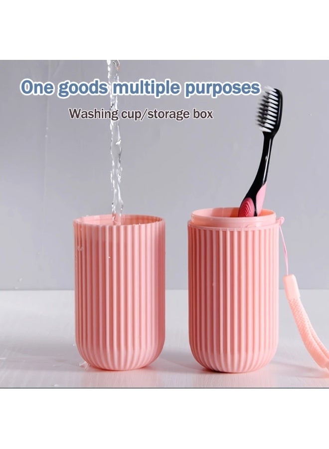 Goolsky 2PCS New Creative Travel Portable Toothbrush Cups Bathroom Toothpaste Holder Storage Case Box Organizer Travel Toiletries Storage Cups  - Image 1