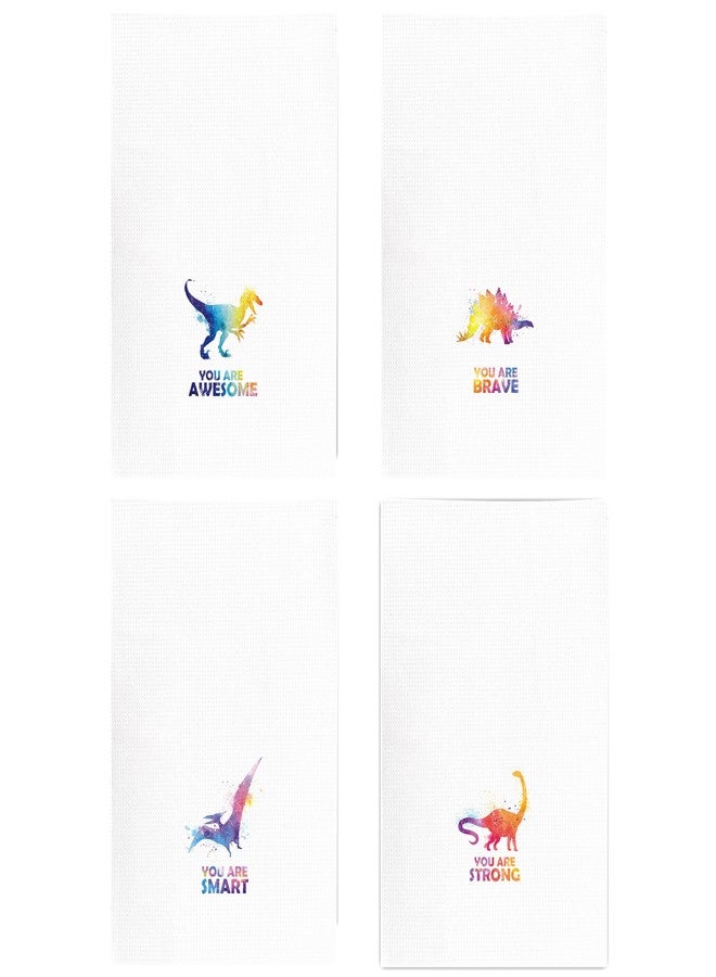 Kunlisa Dinosaur Hand Towels for Kids Bathroom, Kids Bathroom Decor, Awesome Brave Strong Smart Inspirational Dinosaur Kitchen Towels Dish Towels 1624 Inch, Set of 4 - Image 5