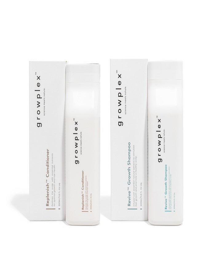 Growplex Revive Shampoo & Replenish Conditioner Bundle, Biotin Scalp Care System for Men & Women, Supports Fuller Thicker-Looking Hair Daily - Image 1
