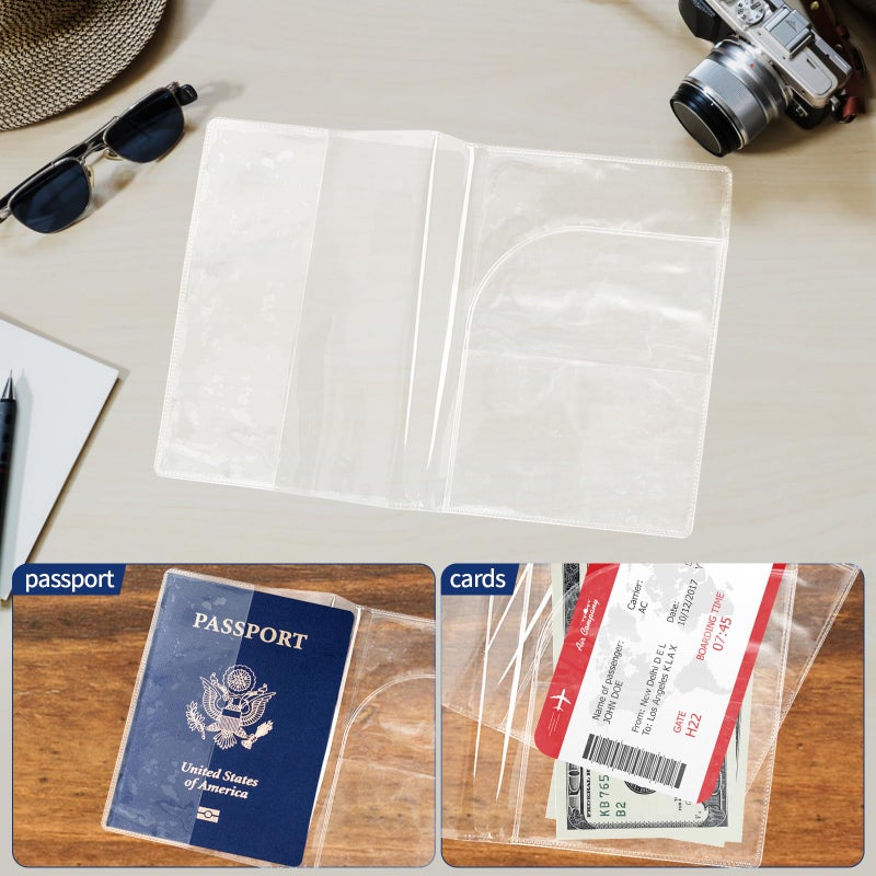 SMLBJUTE Clear Passport Protector Holder Waterproof Plastic Passport Cover Vinyl ID Protector for Travel Document Credit Card (5 Pack) - Image 4