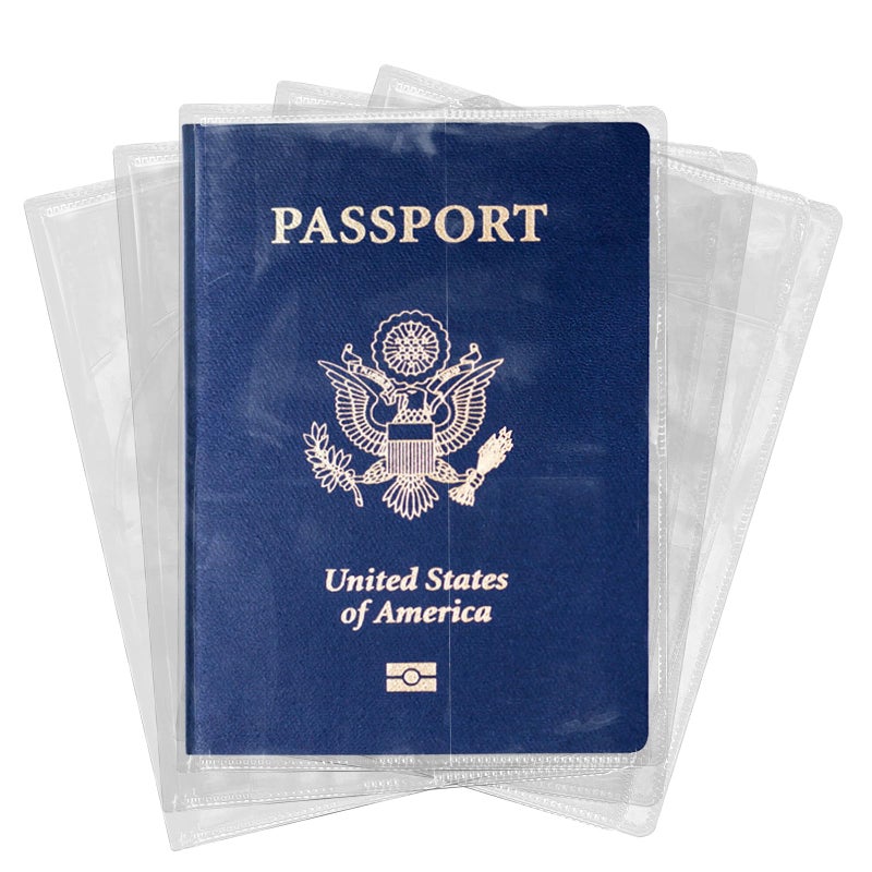 SMLBJUTE Clear Passport Protector Holder Waterproof Plastic Passport Cover Vinyl ID Protector for Travel Document Credit Card (5 Pack) - Image 1