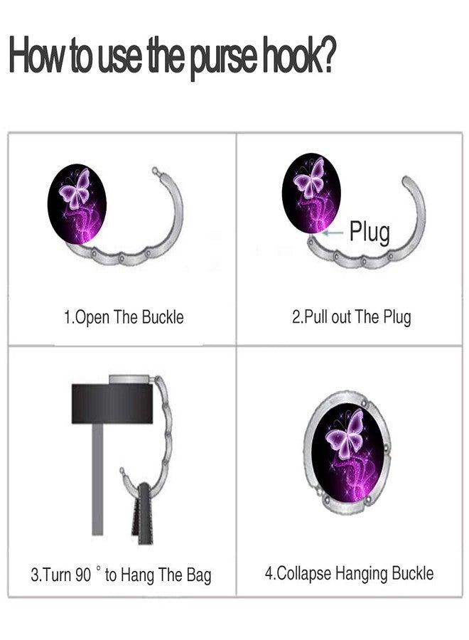 Bosketo Foldable Purse Hook Womens Bag Table Hanger Collection Desk Hooks for Purse (3pack Butterfly-Hook) - Image 4