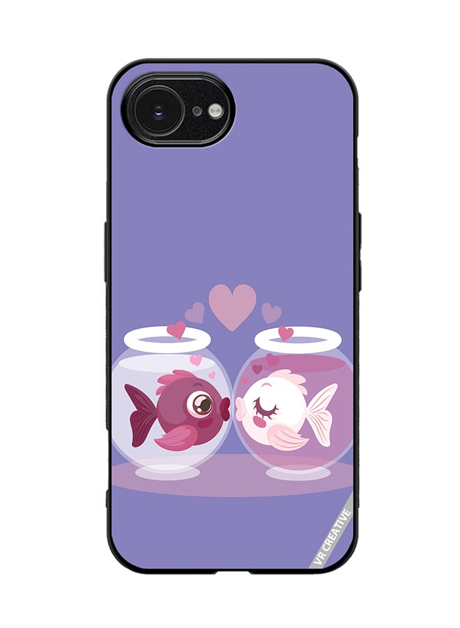 Protective Case Cover For Apple iPhone 16e Love Fish Design Multicolour