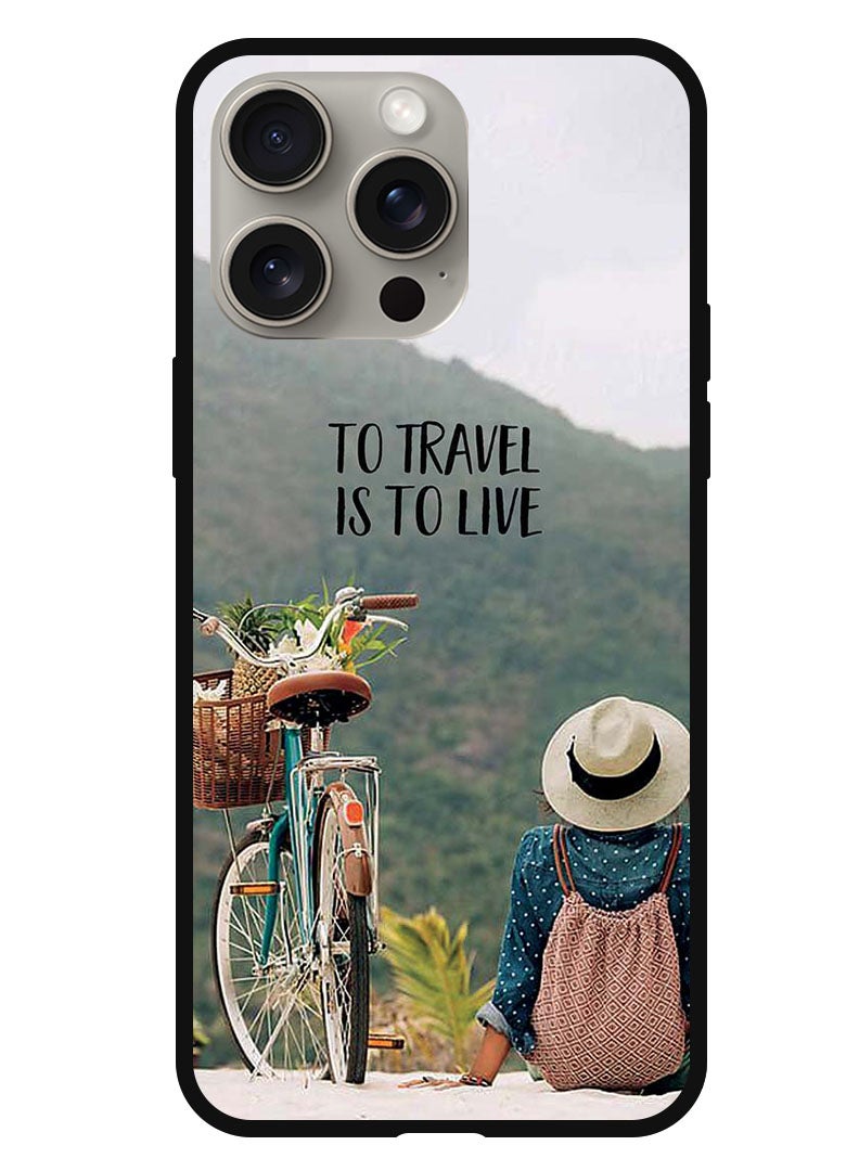 Theodor Protective Case Anti Scratch Shock Proof Bumper Cover For iPhone 15 Pro To Travel Is To Live - Image 1