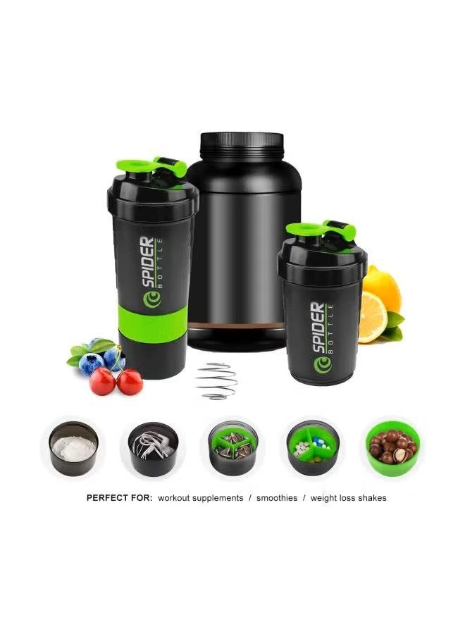 SPIDER Protein Shaker Bottle With 3-Layer Twist And Lock Storage - Image 3