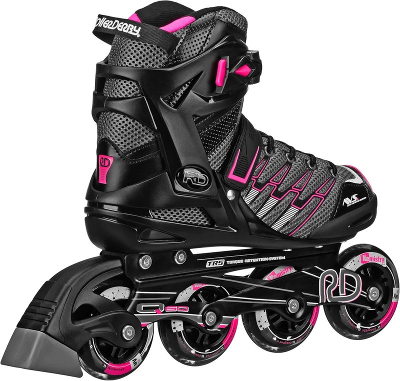 Roller Derby AERIO Q-60 Women's Inline Skates, Black/Pink, Size 8 - Image 2