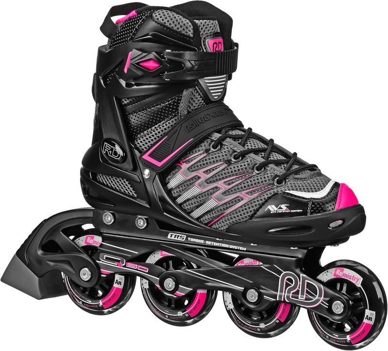 Roller Derby AERIO Q-60 Women's Inline Skates, Black/Pink, Size 8 - Image 1