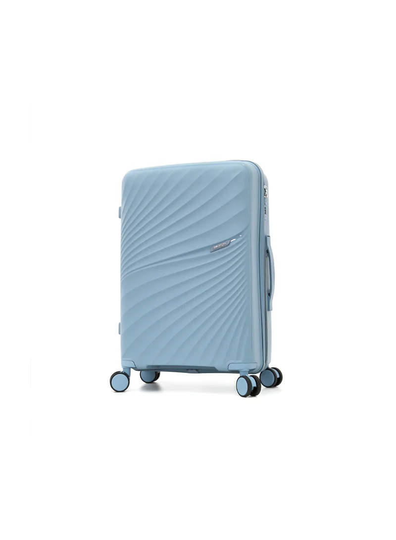 AMERICAN FLYER Unbreakable Hardshell PP Luggage Set with 8 Wheels Thick Shell Multi Layer PP 3 Piece Set,Blue (S-20",M-24",L-28")