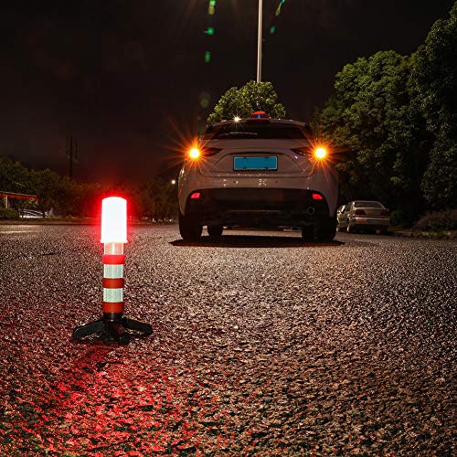 Twinkle Star مجموعة فوانيس الطوارئ من توينكل ستار مع ضوء تحذيري LED ومصباح تحذير على الطريق مع قاعدة مغناطيسية، حامل قابل للفك، علبة تخزين صلبة (مجموعة من 4) - Image 5