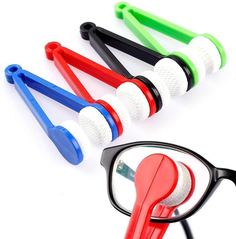 MX TAB Mini Sun Glasses Eyeglass Microfiber Spectacles Cleaner Soft Brush Cleaning Tool Mini Microfiber Glasses Eyeglasses Cleaner Cleaning Clip (Multicolor) (4) - Image 1
