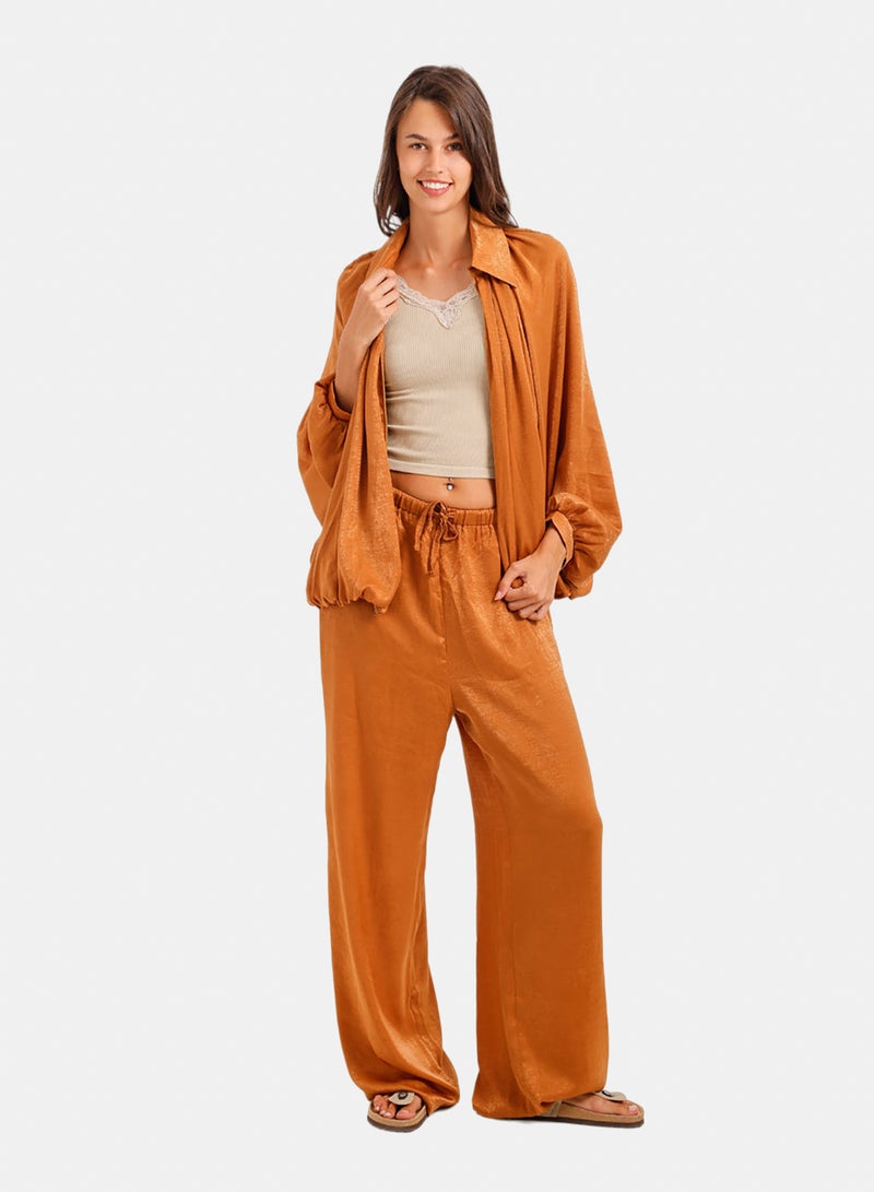 Carina Ruched Shimmer Lounge Set - Image 1