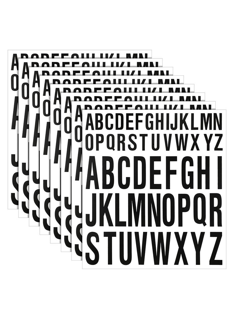 8 Sheets of Self Adhesive Vinyl Capital Letter Stickers for Crafts Outdoor Signs Posters Mailboxes Windows Doors Cars and Trucks Black 1 Inch and 2 Inch  - Image 1