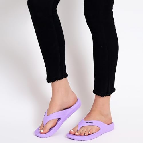 TRASE Slippers for Women | Mild Acupressure Flip Flops | Lightweight, Anti-Skid & Waterproof Ladies Chappal (Lavender, 8 UK) - Image 3