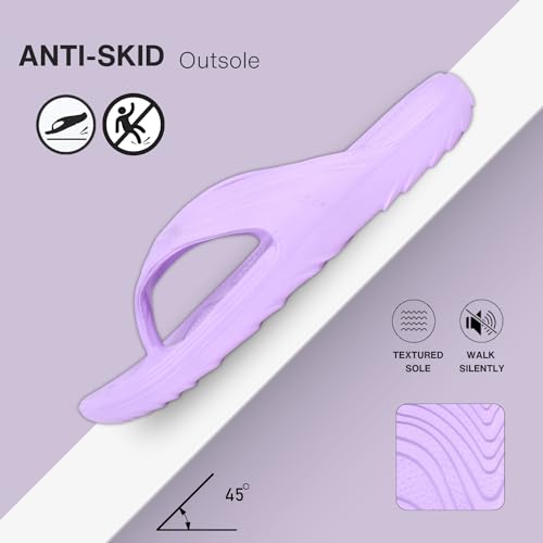TRASE Slippers for Women | Mild Acupressure Flip Flops | Lightweight, Anti-Skid & Waterproof Ladies Chappal (Lavender, 8 UK) - Image 2
