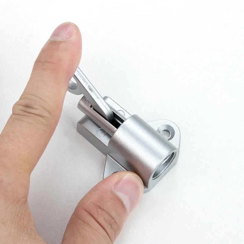 INIRET 2 Packs Self-Closing Latchesï¼ŒSilver Gray Spring Door Lockï¼ŒResilient Bolt Latch Aluminum Alloy Safety Automatic Spring Barrel Door Lock with Screwsï¼ŒUsed for Wooden Doorï¼ŒWooden Window and Cabinet - Image 5