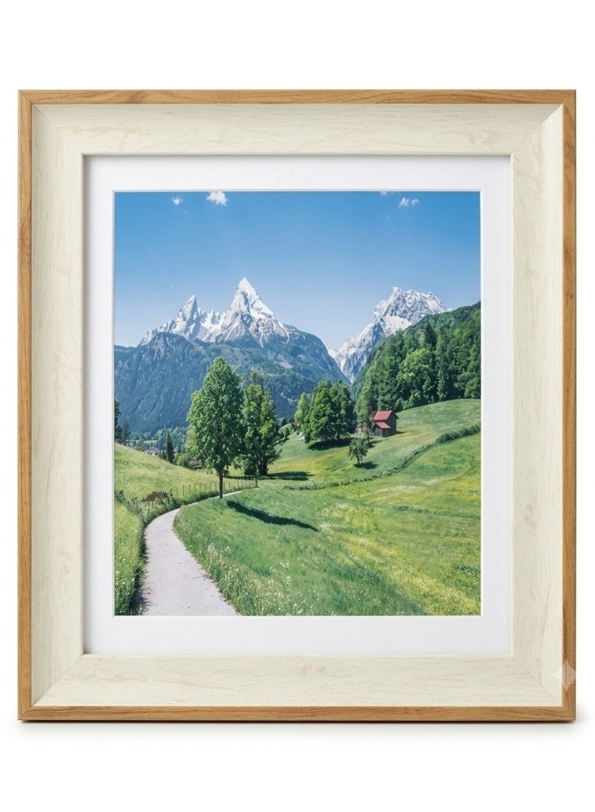 إطار صور 8×10 بوصة بحافة ديكورية عريضة بتصميم يشبه المات، للعرض على الطاولة أو التعليق على الحائط - Image 1
