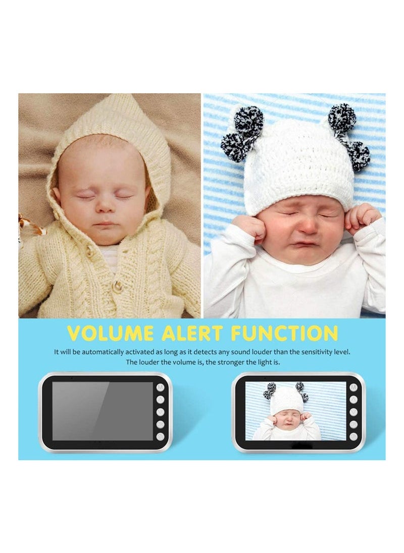 Captaintech Video Baby Monitor Lcd Display, 360 Angle Two Way Audio Infrared Night Version Lullaby Sound Temperature Alert, Support Multi Cameras  - Image 5