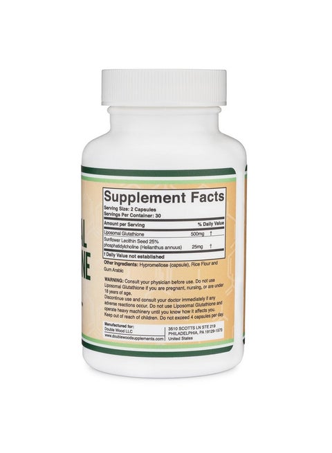 is 500mg glutathione safe Double Wood Supplements Liposomal Glutathione Supplement 500Mg Per Serving  60 Capsules Vegan Safe Manufactured In The Usa Nongmo Max Absorption  Liposomal Glutathione With Genuine Smell And Taste By Double Wood