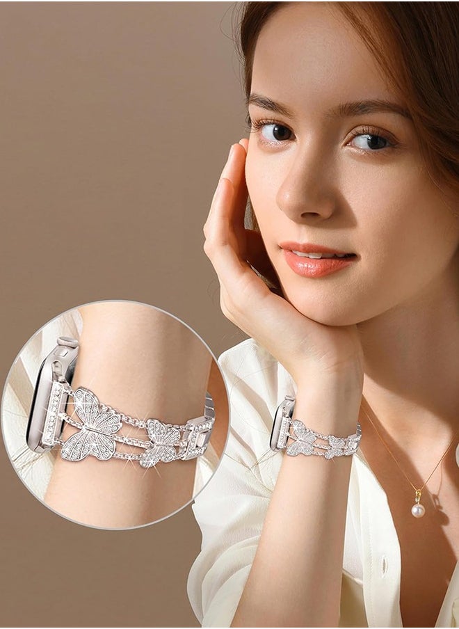 Organizer - Metal Dressy iWatch Bands 40mm Womens，Butterfly Band for Apple Watch Bands 41mm 40mm 38mm for Women, Apple Watch Band Series 9 SE 8 7 6 5 4 3 2 1 - Image 1