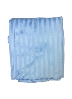 cotton vibes Cotton Vibes 4 Piece Striped Fully Fitted Cotton Bed Sheet Set - Sky Blue  - Image 2