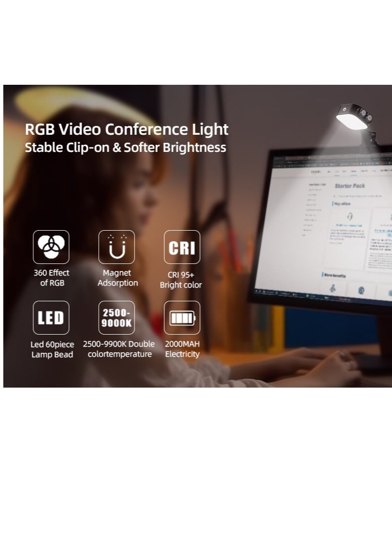 SYOSI - Magnetic RGB Video Light, PHOTOOLEX Tofu Black knight Camera Light Mini 360° Full-Color LED Light for GoPro Studio Streaming Tiktok Vlog - Image 1